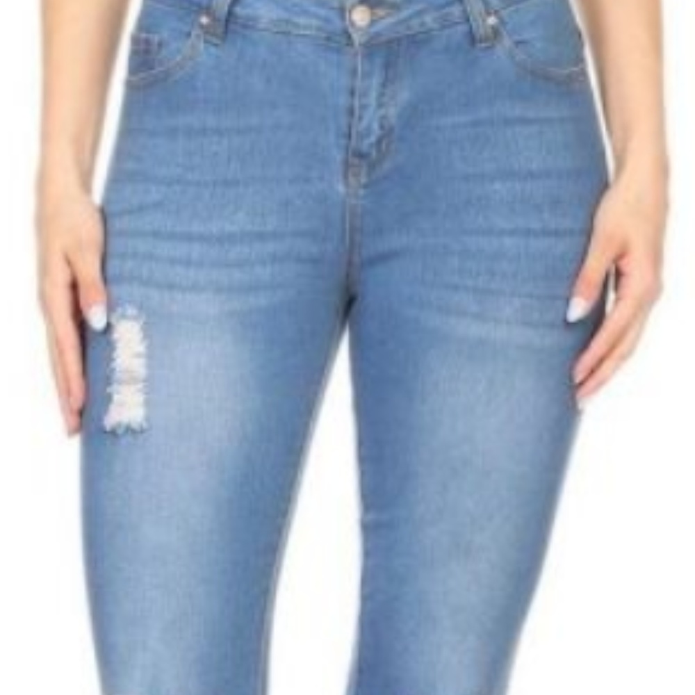 Sale! Jvini Distressed Stretch Denim Jeggings 8014